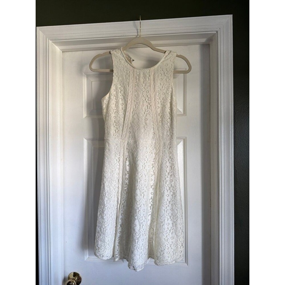 Blueh Ciel White Lace Sleeveless Dress